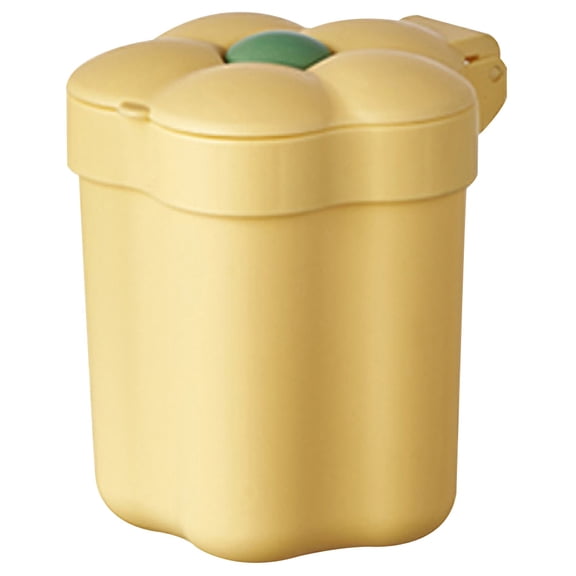 GAXIRE Desktop Trash Can 1Pcs Table Waste Bin Yellow Abs For Easy Cleaning Reusable Home Use Kitchen Living Room