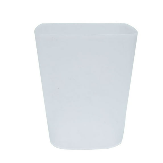 Rubbish Bin Large Opening No Lid Strong Loading Simple Style Square Kitchen Bathroom Living Room Striped Trash Can for Car-S,Clear