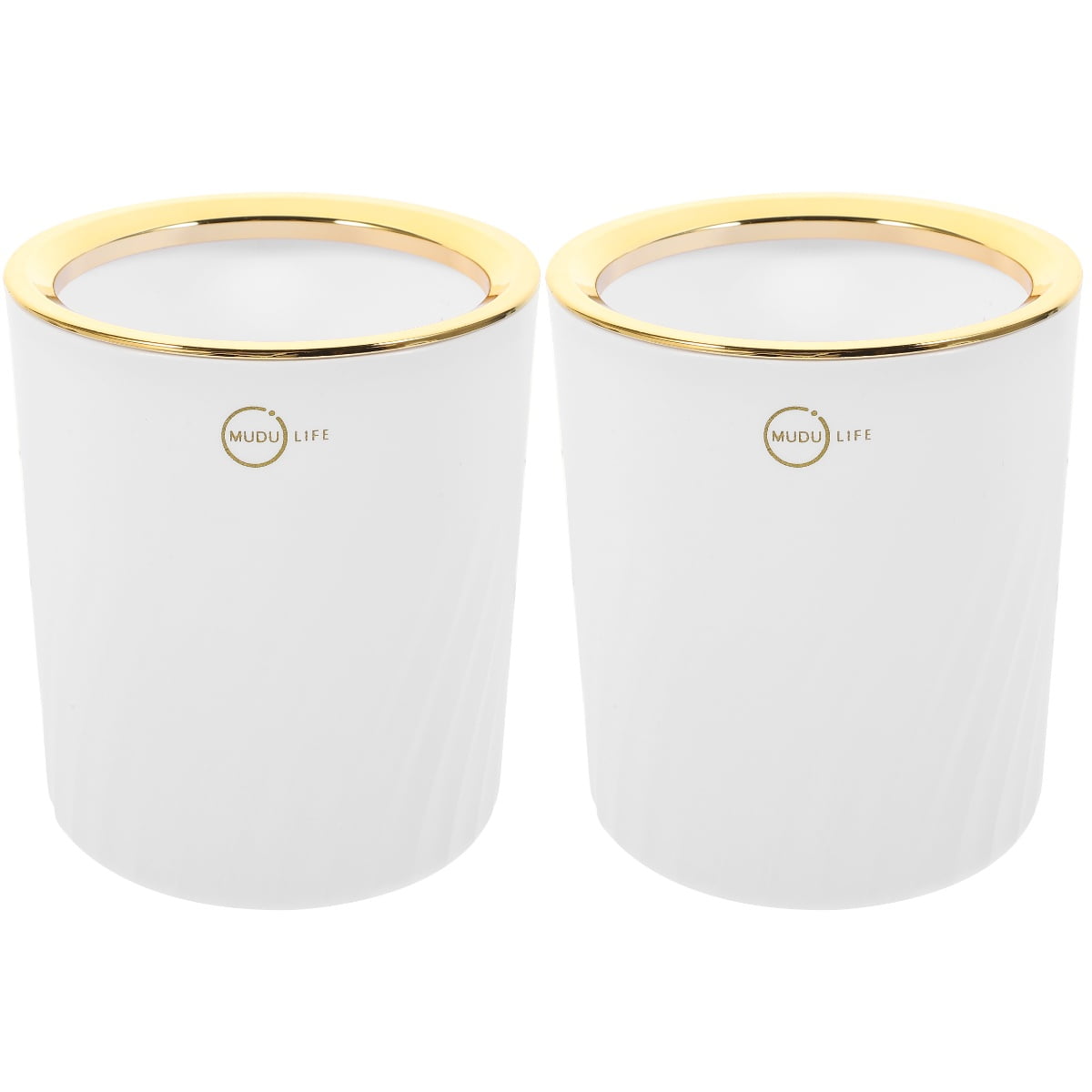 Rubbish Bin for Bedroom Pressing Wastebasket Garbage Can Office Trash Bins with Lids Pp White 2