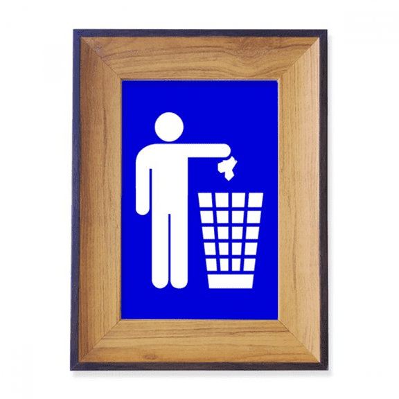 Rubbish Blue Square Warning Mark Photo Frame Exhibition Display Art Desktop Painting