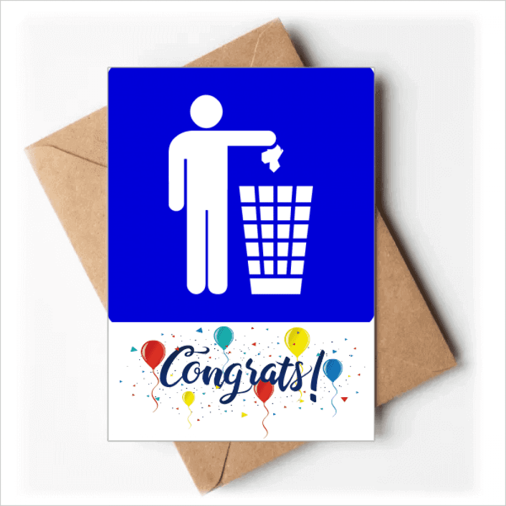Rubbish Blue Square Warning Mark Wedding Cards Congratulations Greeting