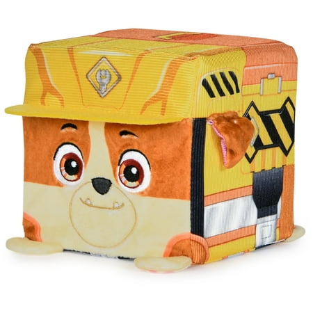 Rubble & Crew, Rubble, 4-Inch Cube-Shaped Plush Toy for Kids Ages 3+