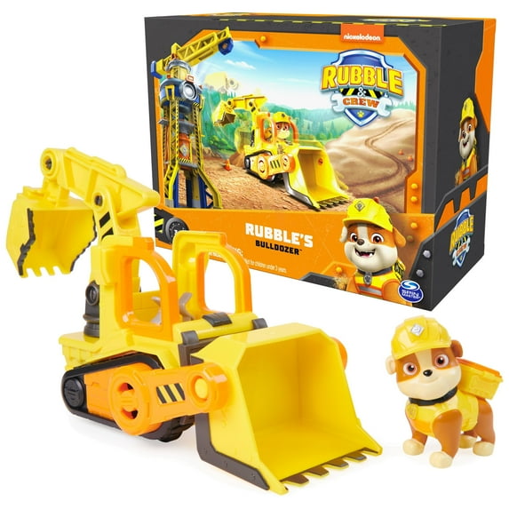 Rubble & Crew, Rubbles Bulldozer Toy Truck with Movable Parts and a Collectible Action Figure, Kids Toys for Ages 3 and Up