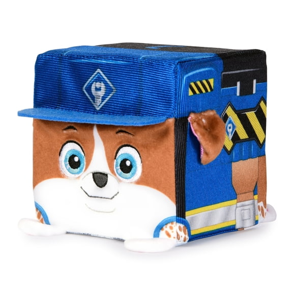 Rubble & Crew Stuffed Animals, Wheeler, 4-Inch Cube-Shaped Plush Toy for Kids Ages 3 and Up