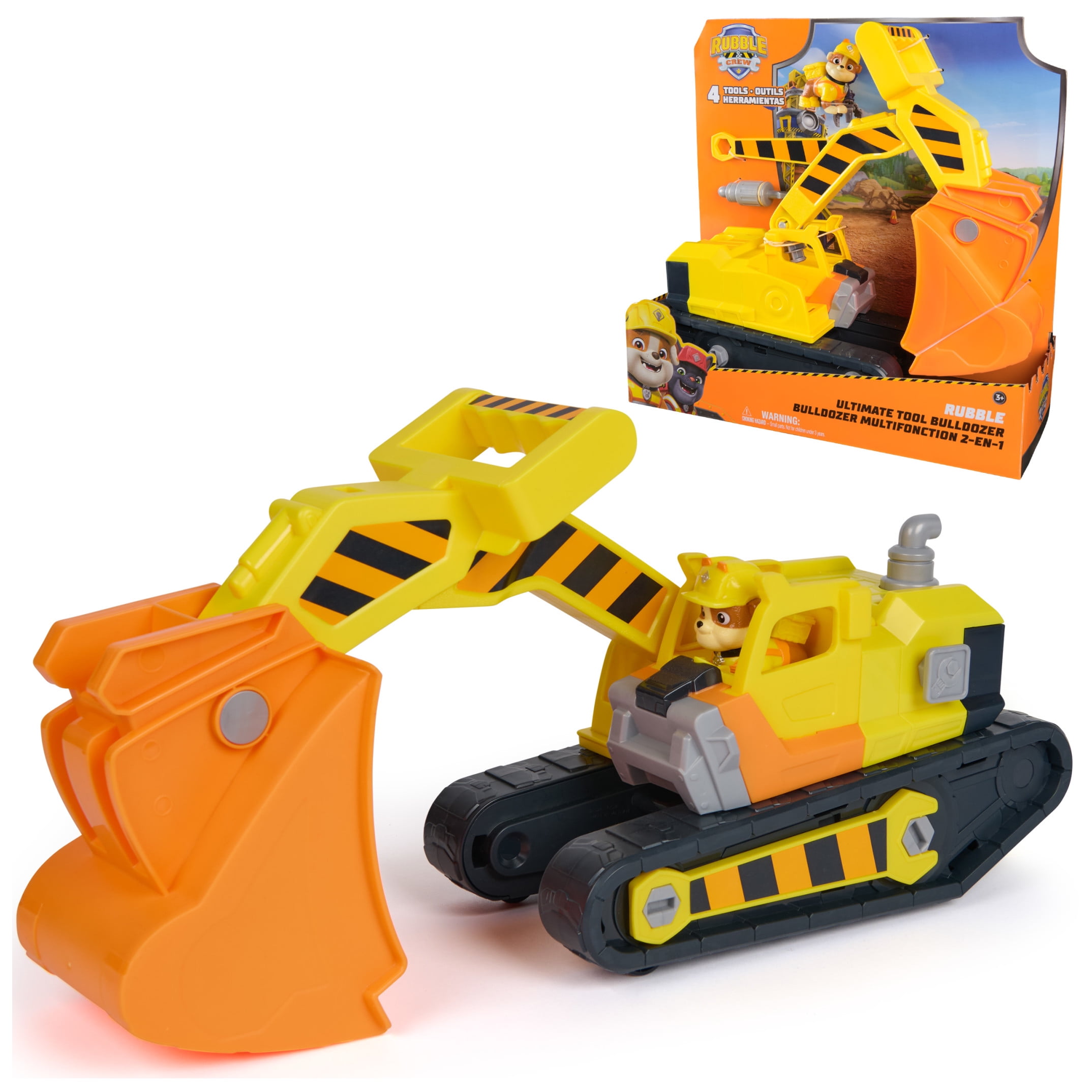 PAW Patrol, Rubble & Crew, Rubble's Ultimate Tool Bulldozer with Rubble & Detachable Tools, for Kids 3 and up