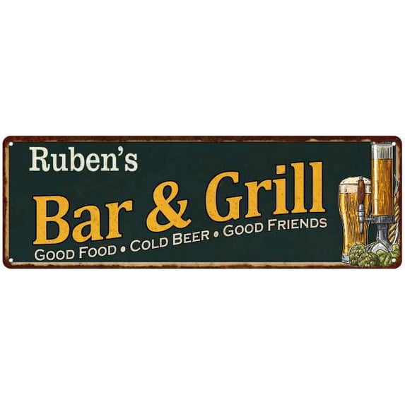 Ruben's Bar and Grill Gift Sign Man Cave Decor 6x18 Gift 206180055227