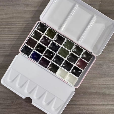 Rubens Artist Watercolor Handmade Mineral 22 Colors 2ml Iron Box with Color Card for Artists, Beginners, Adults