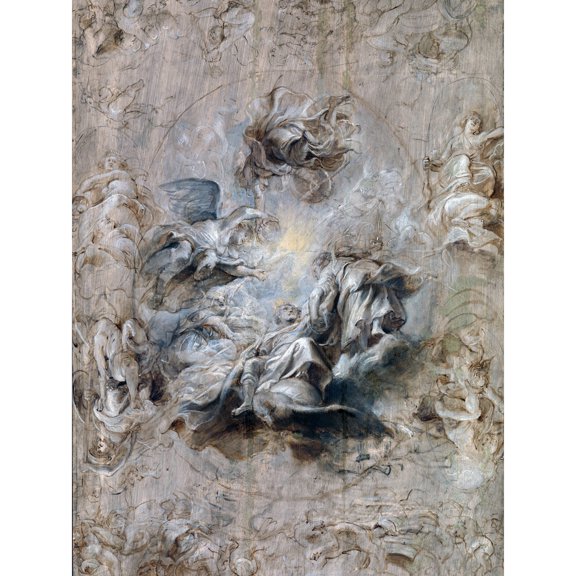 Rubens Multiple Sketch For The Banqueting House Ceiling Extra Large Art Print Wall Mural Poster Premium XL