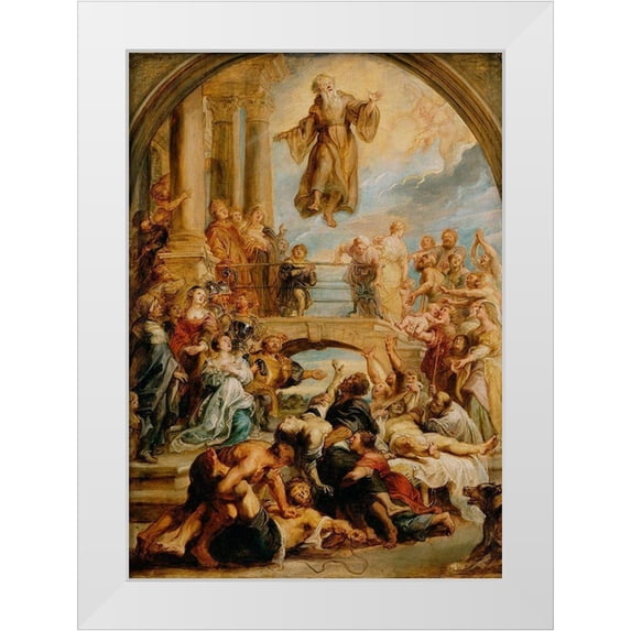 Rubens, Peter Paul 11x14 White Modern Wood Framed Museum Art Print Titled - The Miracles of Saint Francis of Paola