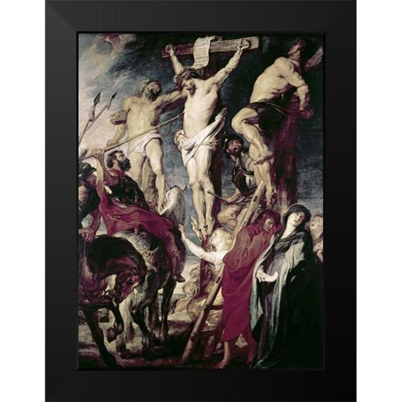Rubens, Peter Paul 19x24 Black Modern Framed Museum Art Print Titled - Christ On The Cross Between The Two Thieves