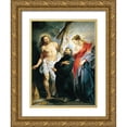 thumbnail image 1 of Rubens, Peter Paul 19x24 Gold Ornate Wood Framed with Double Matting Museum Art Print Titled - San Agustin entre Cristo y la Virgen, 1 of 4