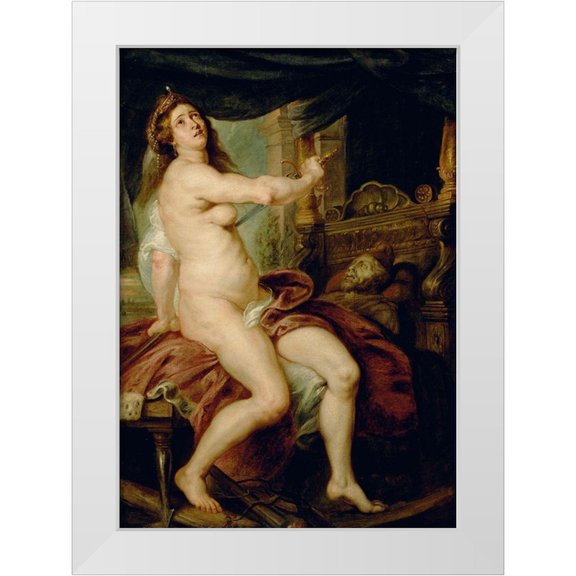 Peter Paul Rubens, Workshop of 24x32 White Modern Wood Framed Museum Art Print Titled - The Death of Dido