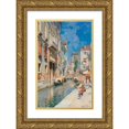 thumbnail image 1 of Rubens Santoro 11x14 Gold Ornate Wood Frame and Double Matted Museum Art Print Titled - A Venetian Canal, 1 of 4