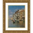 thumbnail image 1 of Rubens Santoro 14x18 Gold Ornate Wood Frame and Double Matted Museum Art Print Titled - Gondolas on the Grand Canal, Venice, 1 of 4