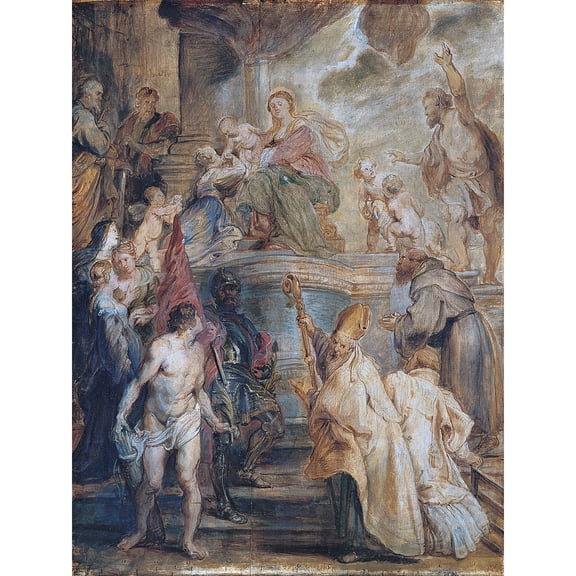 Rubens The Mystical Marriage Of St Catherine Extra Large Art Print Wall Mural Poster Premium XL