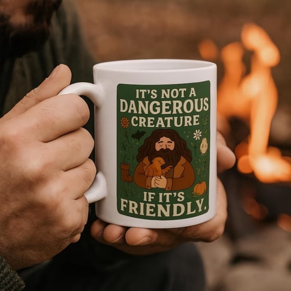 Rubeus Hagrid and Quote Its Not a Dangerous Creature Mug Hagrid Inspired Tea Gift Magil Coffee Cup Unique Wizard Mug.