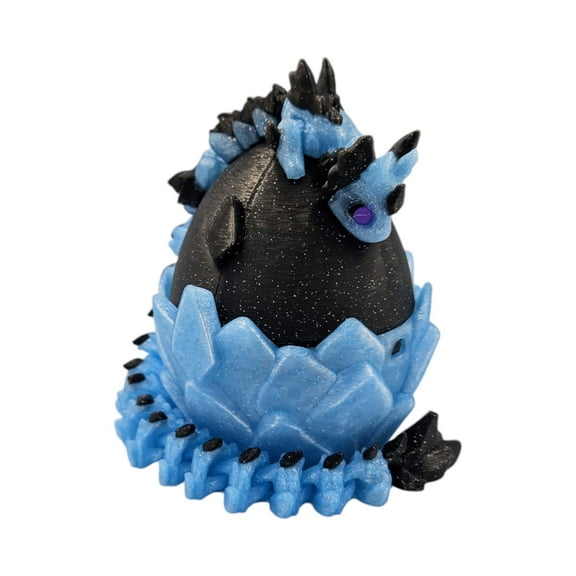 Rubi Dragon With Egg - 12.5" Fantasy Dragon - Obsidian Sky - Articulating Dragon Fidget Figurnes - Sensory, ADHD, Autism, Stress and Anxiety Relief Unique Home Decor