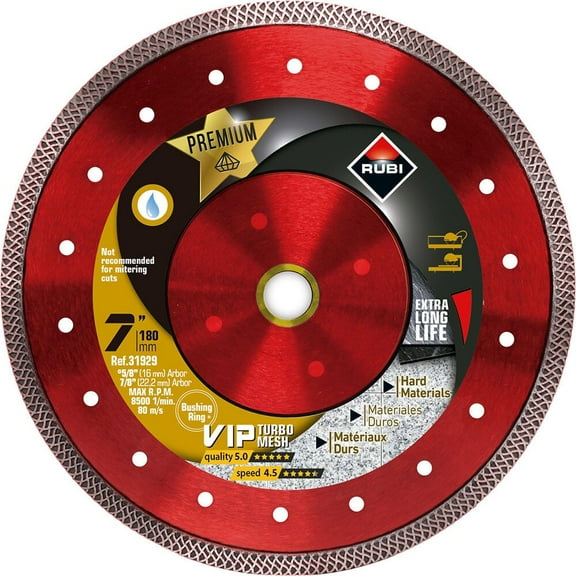 Rubi Tools Vip Turbo Mesh 7 Inch Premium Turbo Rim Diamond Blade For Hard Materials