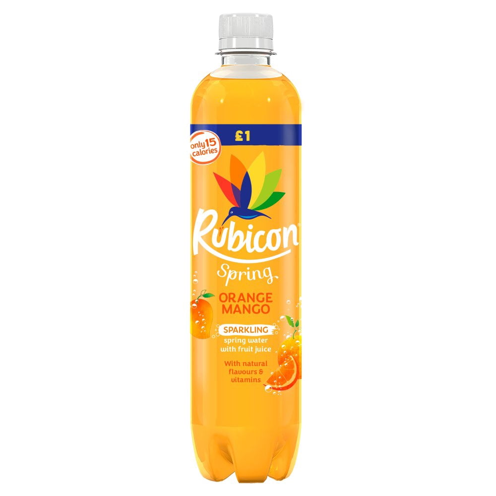 Rubicon Spring Orange Mango Sparkling Spring Water with Fruit Juice 500ml  (pack of 12)