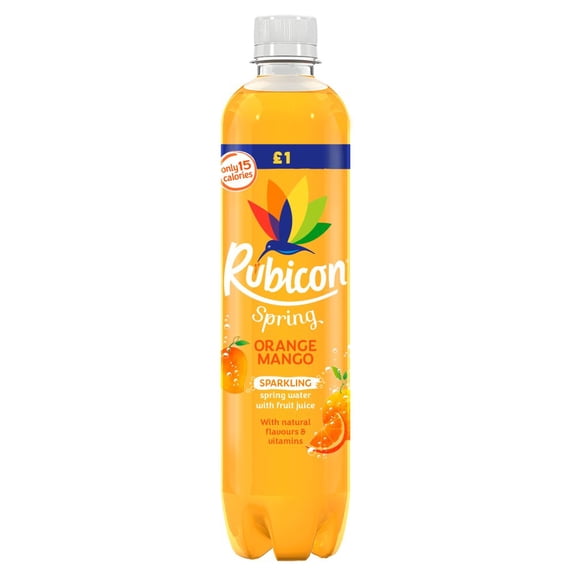 Rubicon Spring Orange Mango Sparkling Spring Water with Fruit Juice 500ml  (pack of 12)
