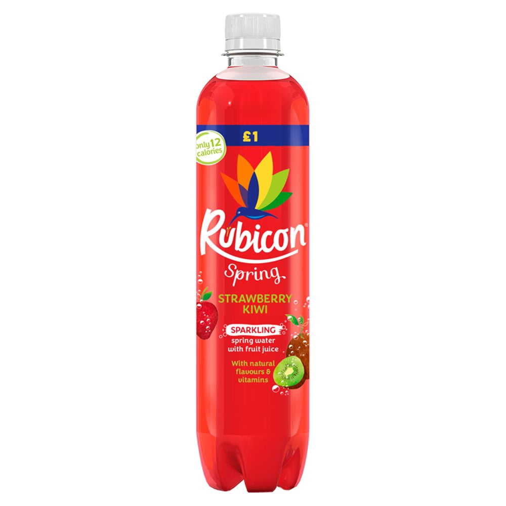 Rubicon Spring Strawberry Kiwi Flavoured Sparkling Spring Water 500ml  (pack of 12)