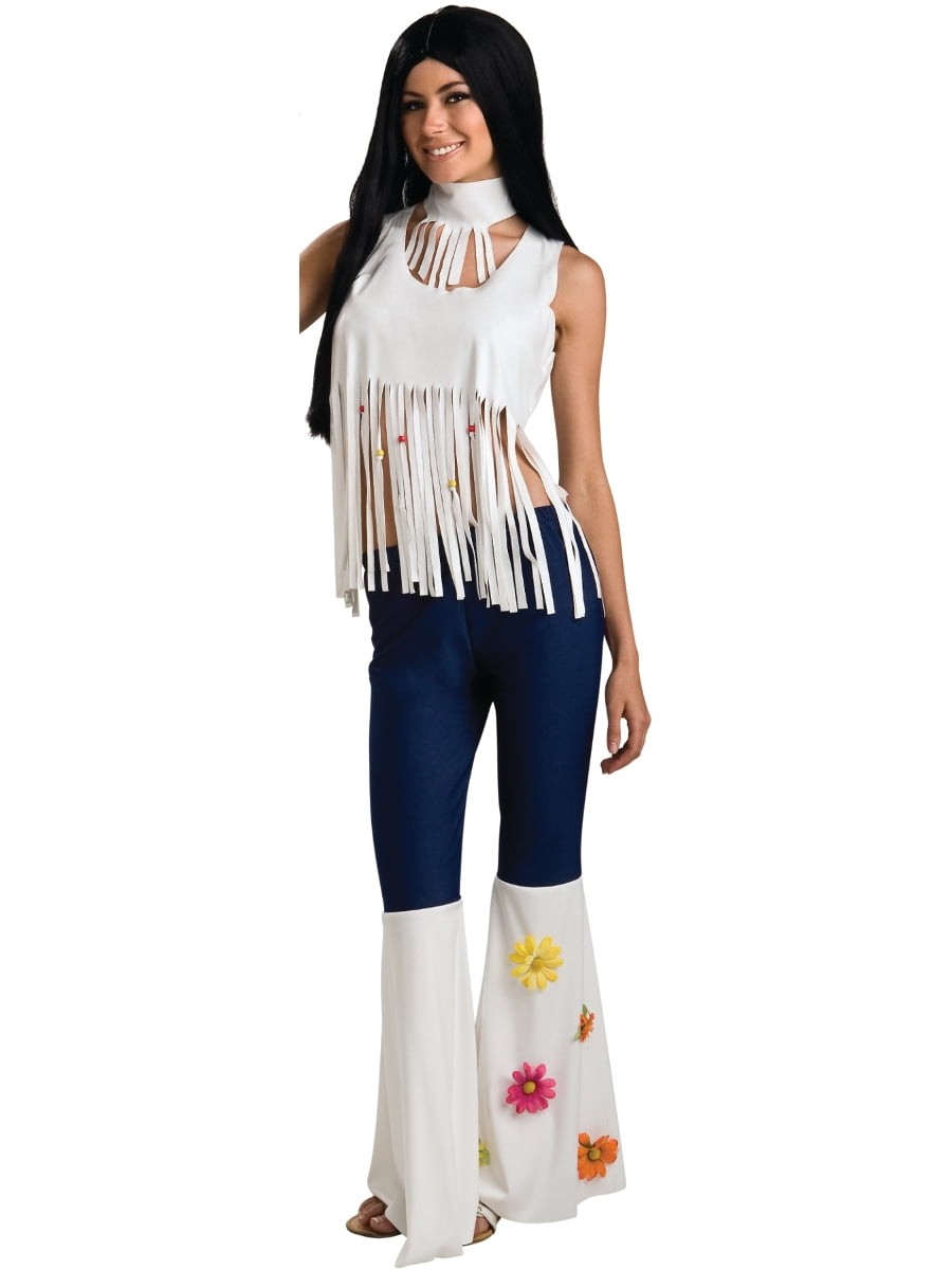Rubie s 70s Hippie Rockstar Cher Women s Halloween Fancy Dress Costume for Adult One Size