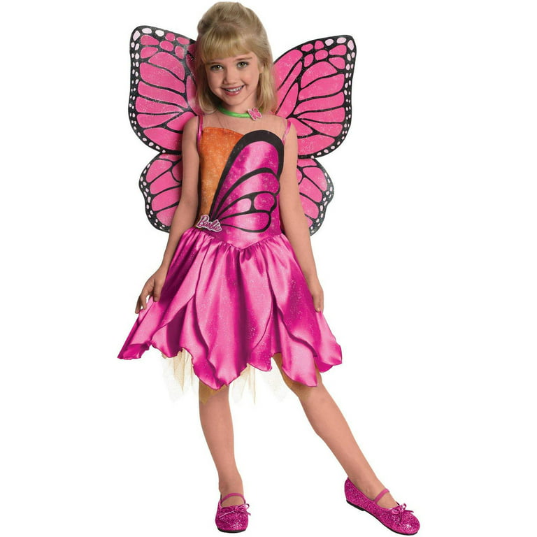 Rubie's Barbie Mariposa Deluxe Girl's Halloween Fancy-Dress Costume for  Toddler, 3T-4T 