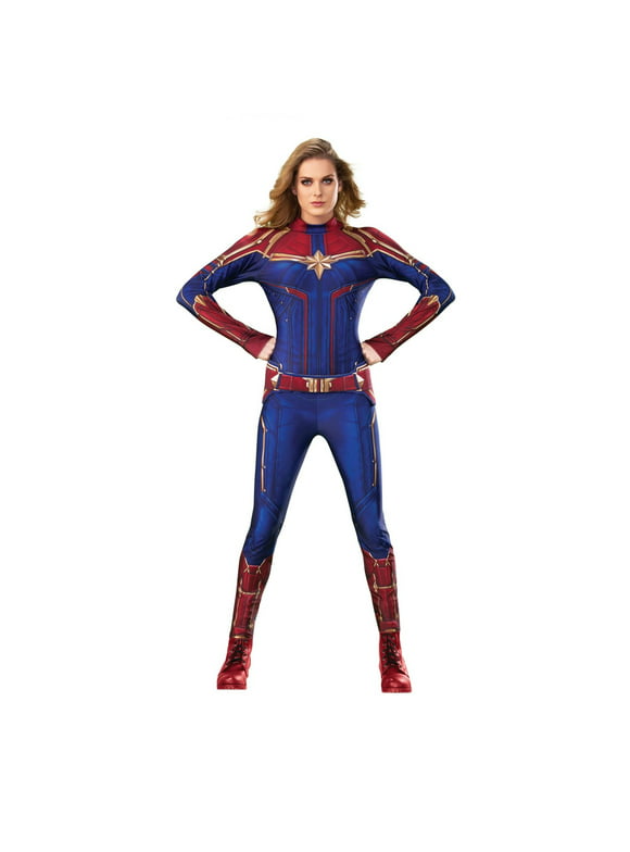 Rubie's Captain Marvel Deluxe Women's Halloween Fancy-Dress Costume for Adult, L