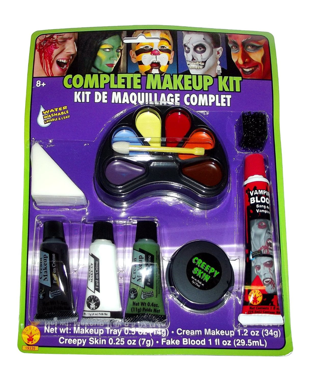 Rubie's Complete Halloween Costume Makeup Kit, 9 Pieces