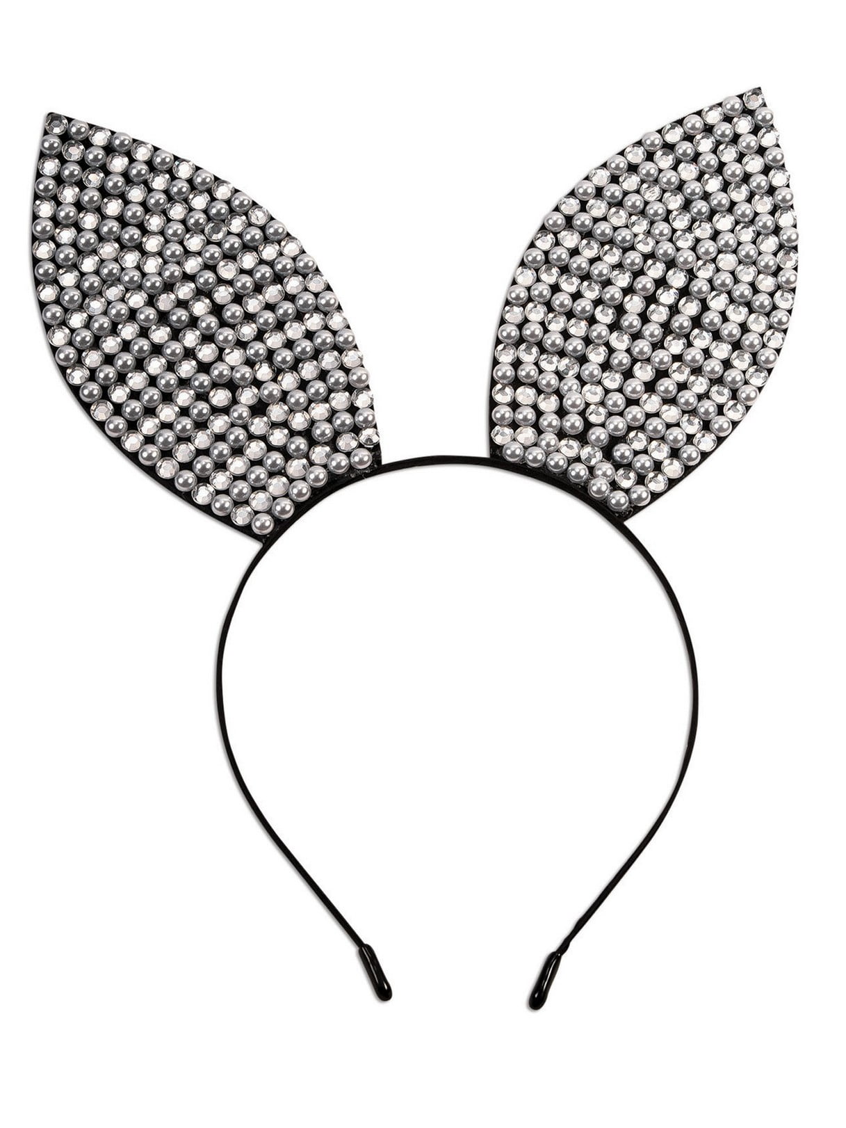 Rhinestone & Pearl Bunny Ears Headband - Walmart.com