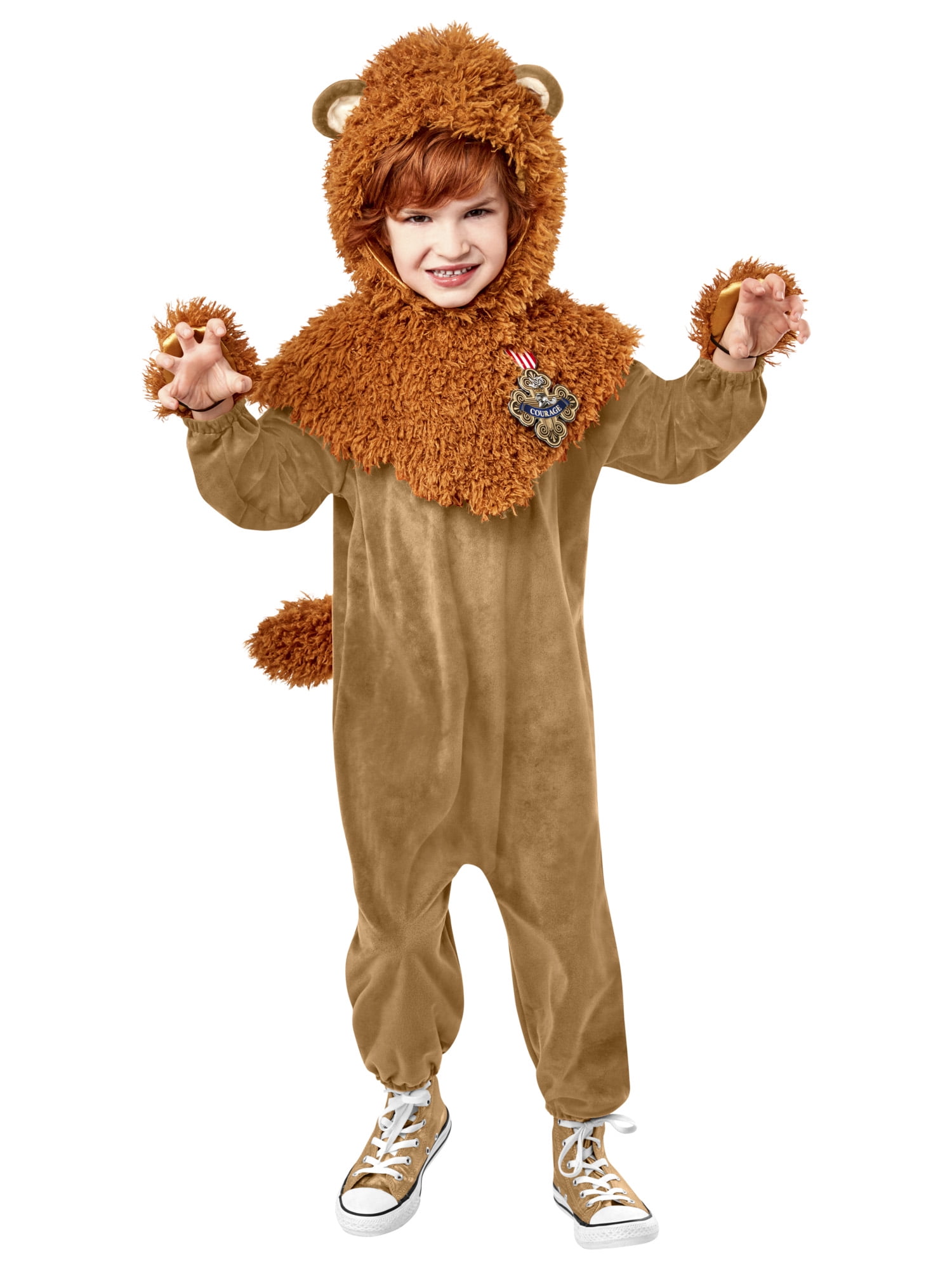 Rubie's Child's Wizard of Oz Cowardly Lion Costume Jumpsuit and Headpiece, As Shown, Large