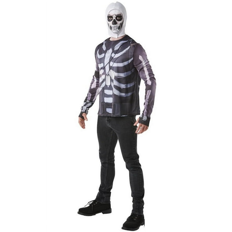 Rubie s Fortnite Skull Trooper Adult Costume Top Hood Medium Walmart