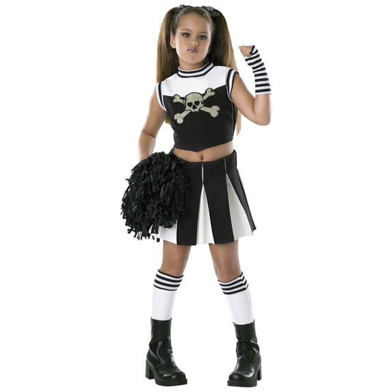 Bad Spirit Child Goth Cheerleader Halloween Uniform Dress Costume ...