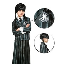 Rubie's Girls' Wednesday Nevermore Academy Costume and Wig Kit