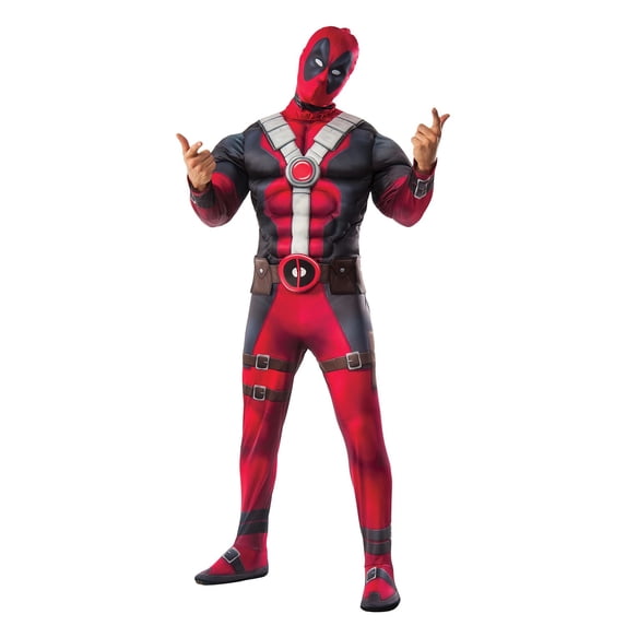 Rubie's Halloween Deluxe Muscle Chest Deadpool Fancy-Dress Costume, for Adult, Men One Size