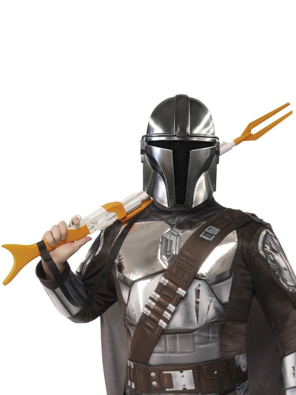 Rubie's Mandalorian Beskar Armor Half Silver Metal Costume Mask, for Adult