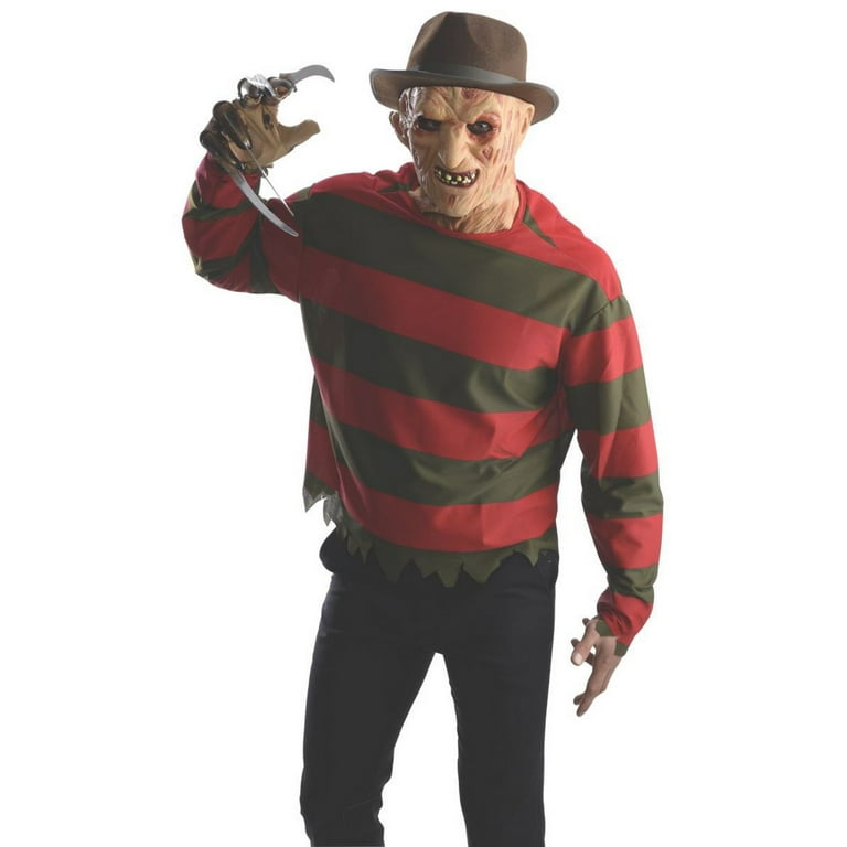  Rubie's Men's Nightmare On Elm St Freddy Krueger Costume Shirt  With Mask : Clothing, Shoes & Jewelry