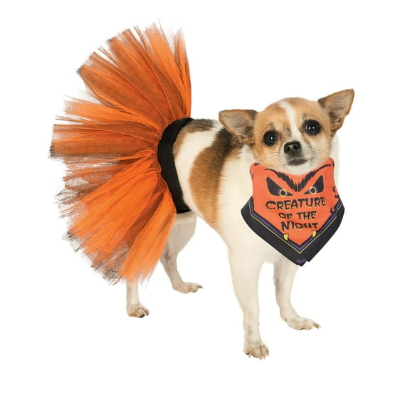 Rubie's Pet Tutu, Orange and Black, Small/Medium