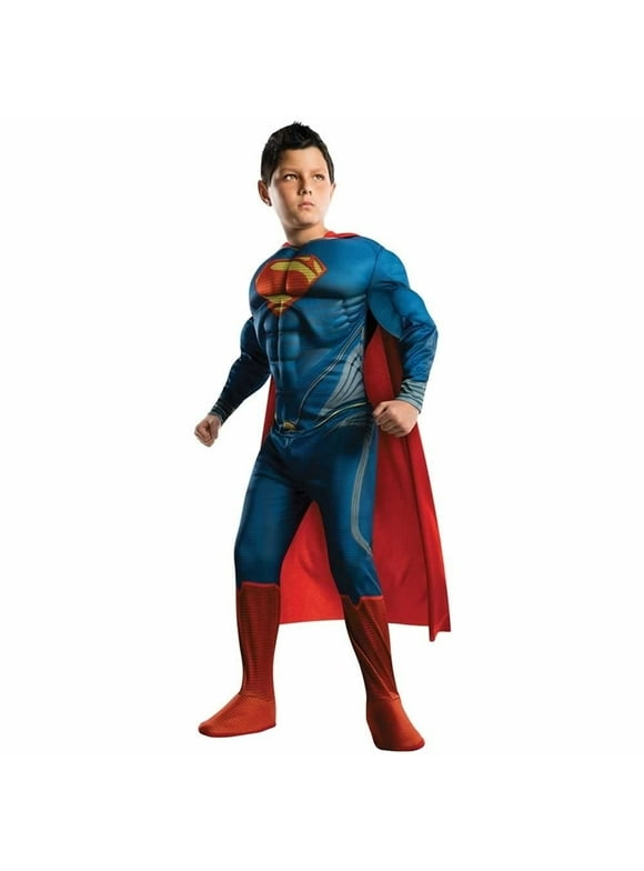 Rubie's Superman Of Steel Deluxe Muscle Chest Boy's Halloween Fancy-Dress Costume for Child, L