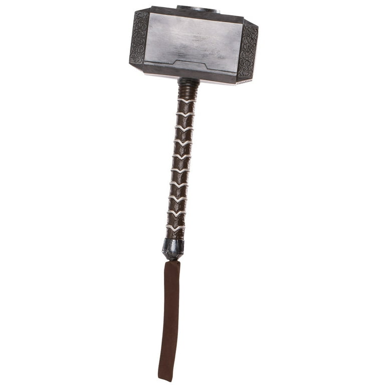 Disney Marvel Thor Mjolnir Hammer Weapon, Silver/Brown, 24-in, Wearable  Costume Accessory for Halloween