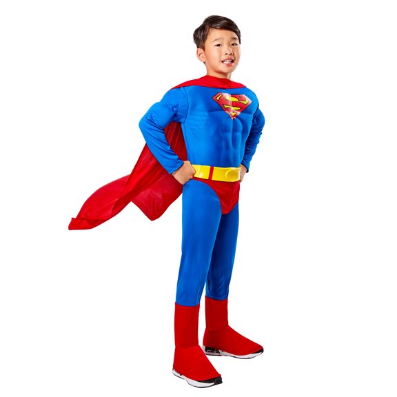 DC Super Heroes Superman Deluxe Muscle Chest Costume for Toddlers by Rubies, Boys 2T-4T