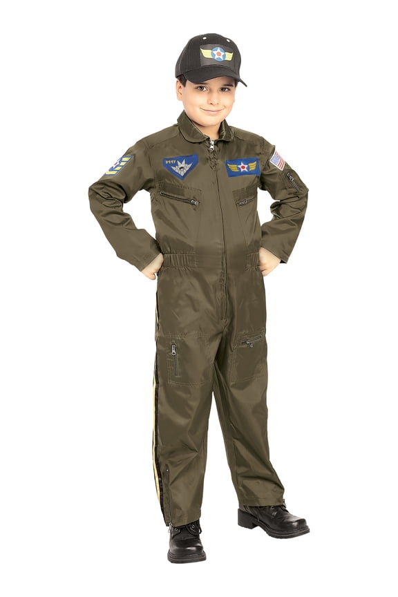 Young Heroes Air Force Fighter Pilot Costume for Kids, Unisex Small