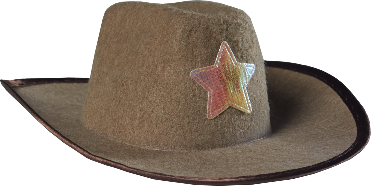 Rubies Deluxe Brown Felt Cowboy Hat - One Size Fits Most Adults, Costume Accessory