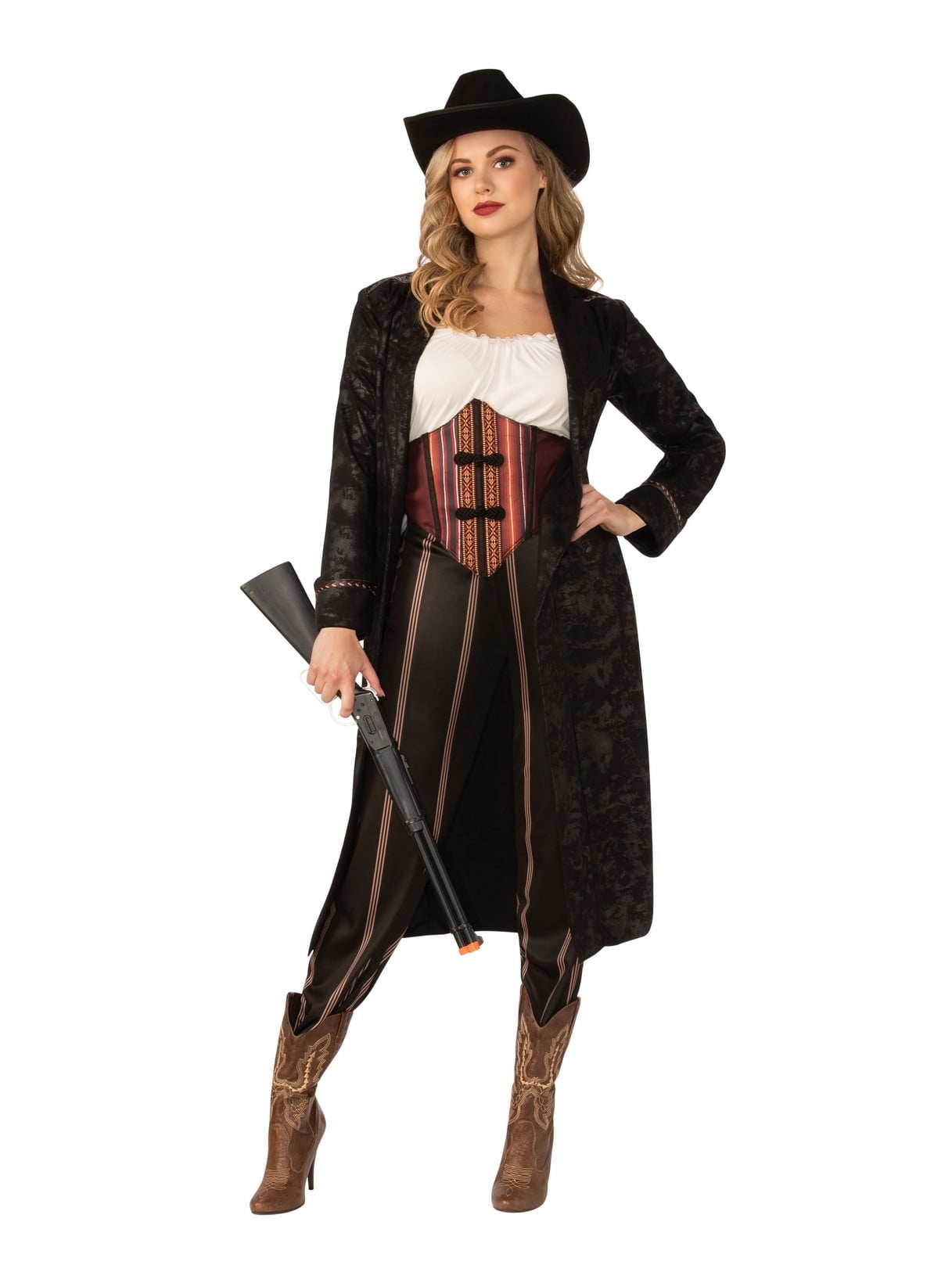 Rubie's Girls Cowgirl Costume - Dress With Heart-Cow-Print Skirt, Vest, Belt & Included Hat (Child Sizes)