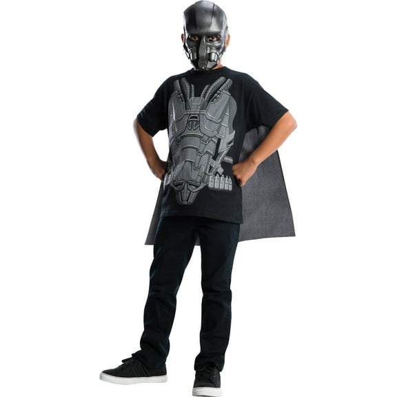 Boys Superman Man of Steel General Zod T-Shirt Cape Costume Medium 8-10