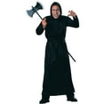 thumbnail image 1 of Men's Black Haunted House Horror Hooded Robe Costume Accessory, 1 of 4