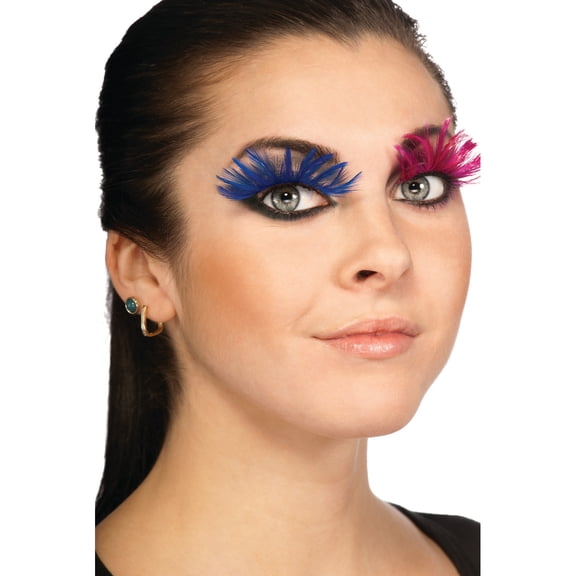 Rubies Costume Co Women's Long Blue Full Feathery Fake Costume Eyelashes
