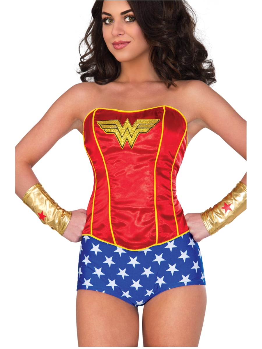 wonder woman sequin dress DC Comics Wonder Woman Sequin Corset Womens Dress Up Costume - Size M - Online