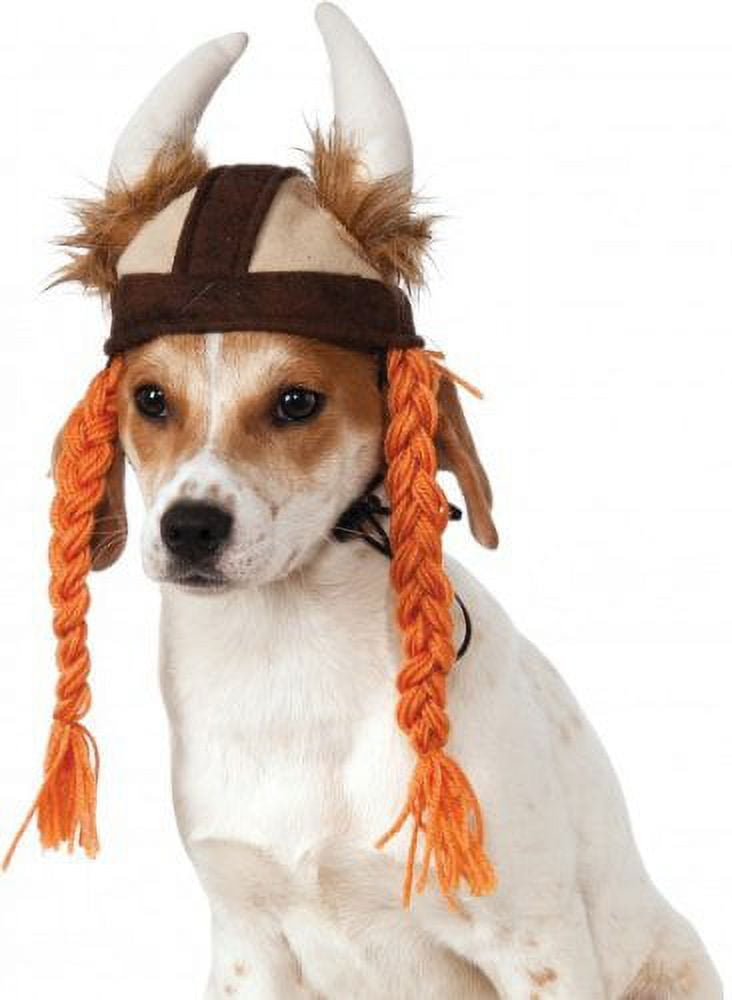 Rubies Costume Company Viking Hat with Braids for Pets, Small/Medium 