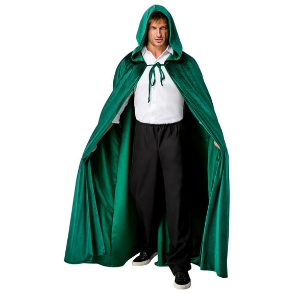 Rubies Emerald Cloak of Deception Renaissance Hooded Costume Cape for Adults, Unisex One Size